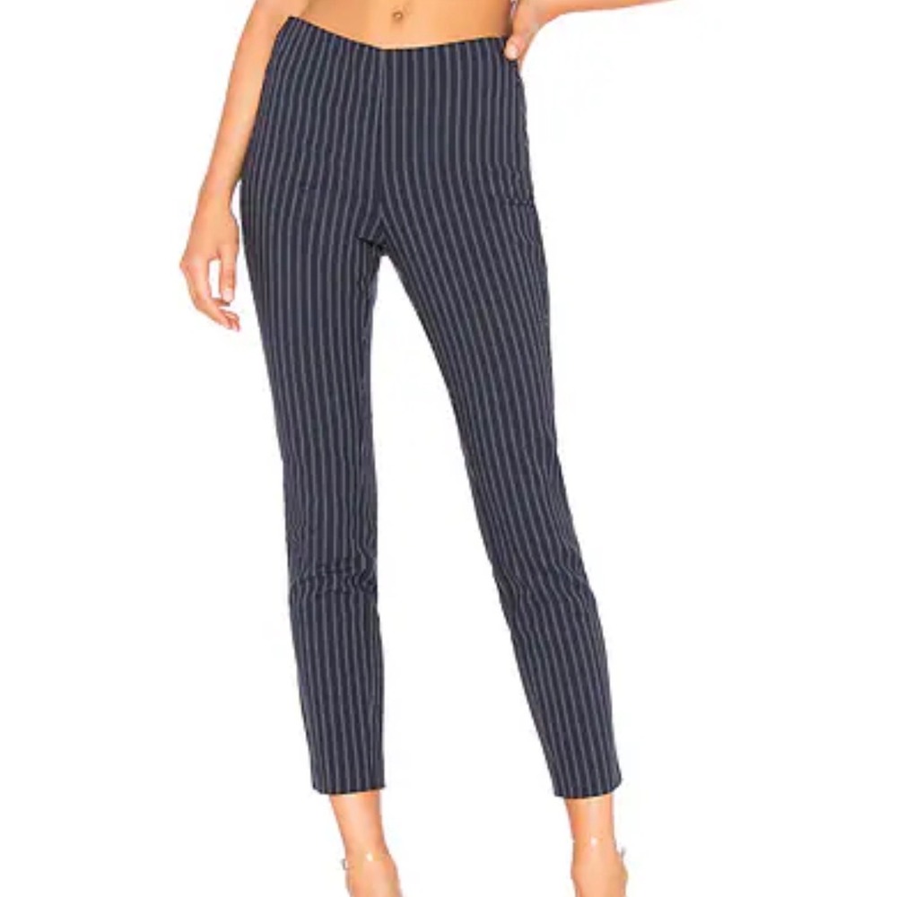 Rag & Bone Simone Navy Blue Pinstripe Slim Cropped Pants Size 8 Made in USA